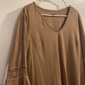 Light brown bell sleeve top